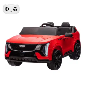 2 Seater Ride On Car Kids 24V Electric Cadillac Battery Powered 2.4G Remote Control Full-Wheel Suspension LED Lights Music Red Outdoor Fun