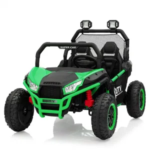 Ride - P Series: 24V 2 Seater Ride On Car, XXXL Off-Road Utv for Kids w/Metal Frame, 20 Inch Wide Seat, 400W Electric Vehicle Toy Car w/Pop Music, 3 Speeds for Boys and Girls,Green