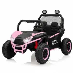 Ride - P Series: 2 Seater 24V Ride On Car,Electric Vehicle Utv Car for Kids,400W Motors Electric Truck With Remote,4.5MPH Max Speed,Four-Wheel Suspension，Music，Best Gift for Kids,Pink