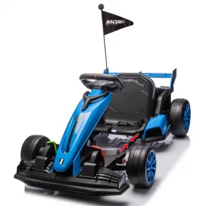 Ride - G Series: 24V Kids Ride on Go Kart, 7.5mph Variable High Speed Drifting Car, 7ah Battery 200W*2 Motors ,Length Ajustable Max Load 135lbs, Power Display Racing Toy for for Kids Child 6+ ,Blue