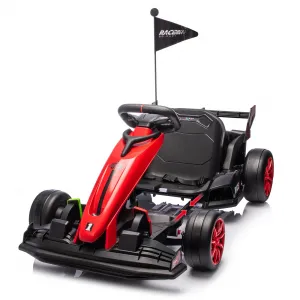 Ride - G Series: 24V Kids Ride On Go Kart Red, Adjustable Legroom, 7.5mph High Speed, 7ah Battery, 200W*2 Motors, Max Load 135lbs, Racing Toy for 6+