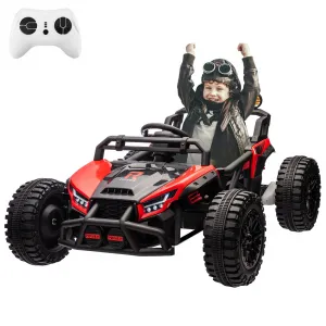 Ride - P Series: 24V Electric UTV,Ride On Toys for Big Kids,2x130W Powerful Electric Car with Remote Control， 4 Shock Absorbers，LED Lights,Music for Boys and Girls,Red