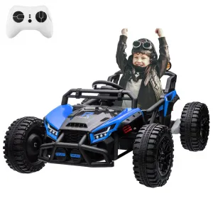 Ride - P Series: 24V Electric UTV,Ride On Toys for Big Kids,2x130W Powerful Electric Car with Remote Control， 4 Shock Absorbers，LED Lights,Music for Boys and Girls,Blue