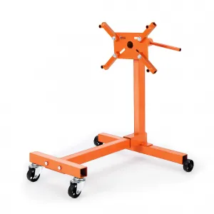 Engine Stand 750 LBS Rotating Folding Steel 4 Caster Base 4 Adjustable Arms 33.5x29.5x35.4 Inch for Auto Repair Garage, Orange