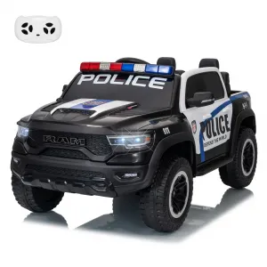 12V Electric Ride On Truck for Kids Licensed RAM Pickup Truck Dual Motor Remote Control LED Lights Music Storage