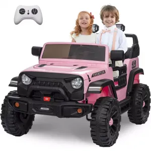 Ride - P Series: 24V Ride On Car 2 Seater For Kids Age 3+ , XL Electric Vehicles for Big Kids with 20" Wide Seat, 3 Speed, 2x200W Powerful Motor, Suspension, Bluetooth, Music,Power Wheels with Parent Control for Kids to Drive - Pink