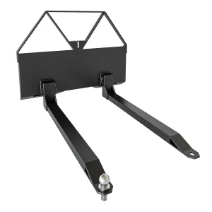 2600 LBS Heavy Duty Pallet Forks Q235 Steel, Trailer Hitch Ball, Solid Welds, ATV & Tractor Compatible, Farm & Warehouse Use