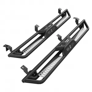 Side Bars for Toyota Tacoma 2005-2023 Double Cab - 2" Carbon Steel Tri-Tube, 500LBS Load Non-Slip Pads, Bolt-On Install, Rust Resistant - Off-Road Protection