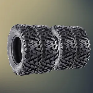 Set Of 4 ATV Tires 26x9-14 Front & 26x11-14 Rear All-Terrain Off-Road Mud Trail Tires 6 PR Tubeless
