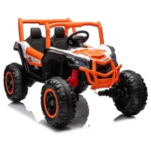 2 Seater Ride on Car for Kids, 24V Powered Electric Off-Road UTV Ride Toy, 4WD Electric Vehicle with Remote Control, LED Lights, Bluetooth, 3 Speeds, Horn, 2 Spring Suspension