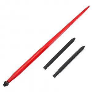 Hay Spear 49" 4000 lbs Capacity Quick Attach Steel Bale Spike with Stabilizer for Tractors and Loaders