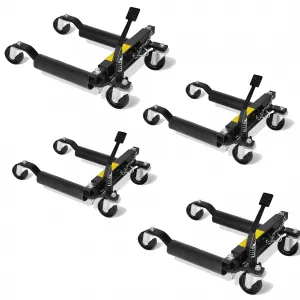 Car Dolly Jack Set of 2 Hydraulic Wheel Dolly 1500 lbs Capacity Aluminum Alloy Rust-Proof Locking Casters Garage Auto Repair
