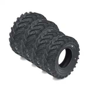 Set Of 22x10-10 & 20x7-8 ATV Tires 4 Pcs 6PR All Terrain Off Road Mud Sand Trail Tire Black