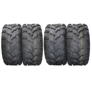 Set of 4 ATV/UTV All-Terrain Tires 19X7-8 Front & 19X9.5-8 Rear 4-Ply Tubeless Black