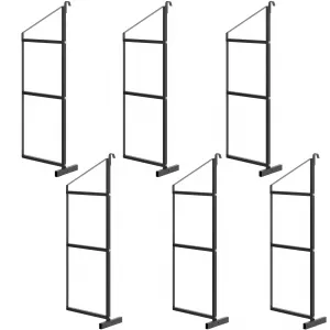 6PCS Shipping Container Shelving Brackets 1100LBS Capacity 3-Tier 22"D x 60"H Steel Powder-Coated D-Ring Mount Garage Workshop Storage