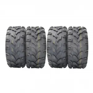 Set Of 4 AT18x9.5-8 Front & Rear All Terrain ATV UTV Off-Road Tires 4PR Tubeless Black