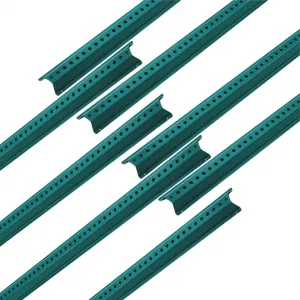 8FT Sign Post, 8 Pack U-Channel Steel Fence for Gardens, Farms, Parking Lots, Rust-Resistant Green