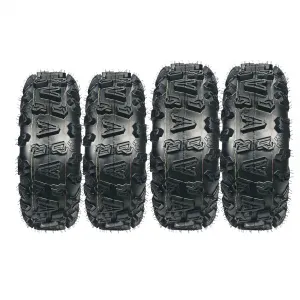 ATV UTV All-Terrain Tires 25x8-12 Front & 25x10-12 Rear Durable 4 PR Tubeless Off-Road Black