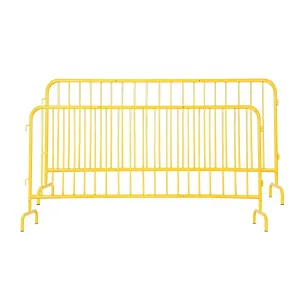 2 Pack Interlocking Steel Barricade Heavy-Duty Metal Barricade 7.5 ft Rust-Proof Powder Coated for Outdoor Event Crowd Control Construction