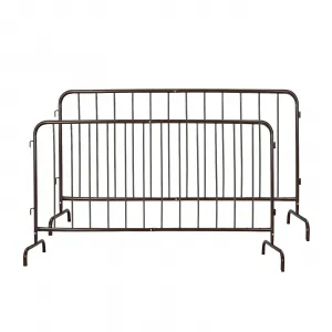 2 Pack Interlocking Steel Barricade Heavy-Duty Metal Barricade Outdoor Event Crowd Control 7 ft Rust-Proof Powder Coated