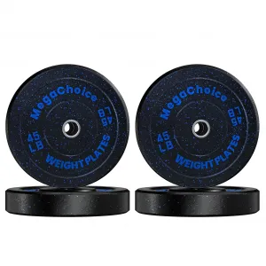 180LB Bumper Plates 2-Inch Rubber Weight Plates For Strength Training 45LB*4 Color-Coded Durable