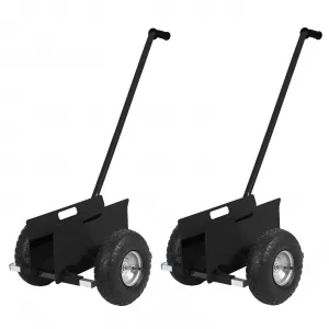 Heavy Duty Panel Dolly Cart – 660 lbs Capacity, Extended Handle, Sturdy Steel Construction, Sturdy Rubber Wheels – Ideal for Moving Drywall, Sheetrock, Plywood, Doors, Furniture – 2PC Black