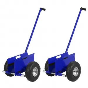 Heavy Duty Panel Dolly Cart – 660 lbs Capacity, Extended Handle, Durable Steel Build, 10" Sturdy Rubber Wheels – Great for Sheetrock, Plywood, Wood, Doors, Furniture – 2PC Blue