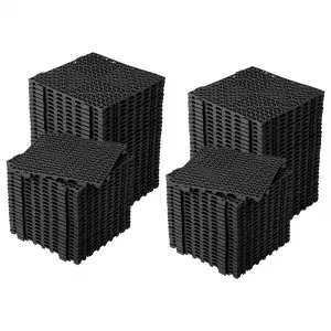 Interconnected-style Non-Slip Bathroom Floor Tiles – 12" x 12" Soft PVC, Waterproof, Drainage Holes, Easy Clean, Modular Mat for Home, Kitchen, Pool, Garage, Gym – 100 Pack, Black