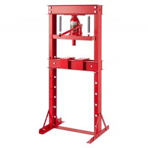 20 Ton Hydraulic Press, Heavy Duty H-Frame Floor Shop Press with Adjustable Worktable, for Garage & Workshop, Red