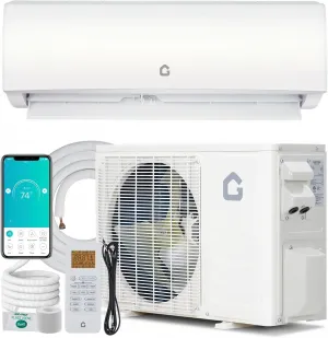 11500 BTU Mini Split Central Air Conditioner & Heat Pump - 17 SEER2 Ductless Inverter, Wall-Mounted, WiFi & Remote, Multi-Mode, Pre-Charged Condenser, 230V, US Standard, Cools & Heats Up to 750 Sq.Ft