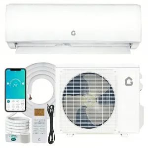 17000 BTU Mini Split Central Air Conditioner & Heat Pump – 230V Inverter – Ultra Quiet Ductless Wall Mounted System – WiFi Enabled – R32 Refrigerant – 20 SEER – Cools & Heats Rooms up to 1250 Sq.Ft – Installation Kit Included – US Standard
