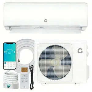 Energy Efficient Mini Split Air Conditioner & Heat Pump 23000 BTU - Ultra Quiet Ductless Wall-Mounted System - WiFi Enabled - R32 Refrigerant - Cools & Heats up to 1500 Sq.Ft - Complete Installation Kit - US Regulations