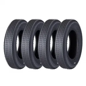 4 PCS Trailer Tires 5.3-12 530-12 6PR Load Range C 12'' Rim Agricultural Terrain Towing Black