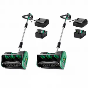 2 Pack 12" Cordless Battery Powered Snow Blower - 20V Lightweight with Ergonomic Handle, Detachable Design for Steps and Decks