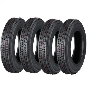 4 PCS Trailer Tires 8-14.5 14PR Load Range G For Agricultural Terrains 14.5'' Rim Black
