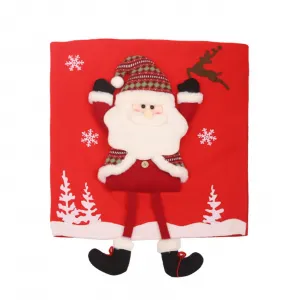 Christmas Dining Chair Covers Santa Snowman Reindeer Dinner Chairs Cover Chair Slipcover for Holiday Party Home Decor as Shown Cloth