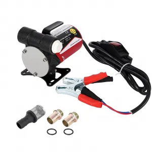 Fuel Transfer Pump DC 12V Diesel Transfer Pump Cast Iron Gasoline Transfer Pump, 8GPM, Overheating Stability, Applicable to Gasoline, Diesel