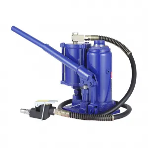5 Ton Pneumatic Air Hydraulic Bottle Jack with Manual Hand Pump, In-Line Cylinder, for Auto Repair & House Lifting