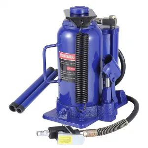 32T/64000 LBS Pneumatic Bottle Jack, Air Hydraulic Bottle Jack, Heavy Duty Pneumatic Bottle Jack with Manual Hand Pump for Industrial Engineering Car Truck RV Auto Repair