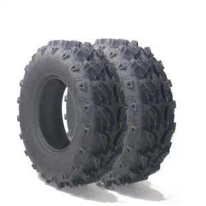 Set of 2 AT26x9-12 ATV UTV Off-Road Tires 26x9-12 6-Ply Durable Tubeless All-Terrain Wide Footprint for Trail Riding