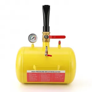 5 Gallon Air Tire Bead Seater, Air Tire Seating Blaster Inflator, 85-166PSI Air Tire Bead Blaster with Pressure Gauge & Handle for Car Truck ATV(Yellow)