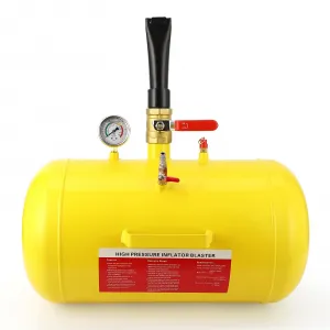 10 Gallon Air Tire Bead Seater, Air Tire Seating Blaster Inflator, 85-116PSI Air Tire Bead Blaster with Pressure Gauge & Handle for Car Truck ATV(Yellow)