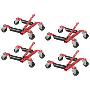 Mechanical Wheel Dolly Reinforced Steel 1500 lbs Capacity 12" Wheel Clearance Rust-Resistant Powder Coating