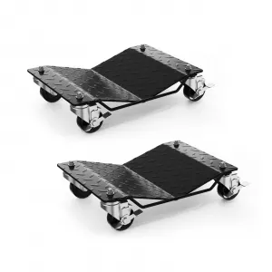 Car Wheel Dolly Set of 2 Heavy Duty Vehicle Mover with Brakes for Cars, Trucks, Trailers, Motorcycles, Black, 3000LBS Capacity