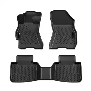 Floor Mats - Compatible with Subaru Outback Legacy 2015-2019, TPE All-Weather Floor Liners for 1st and 2nd Row, Black