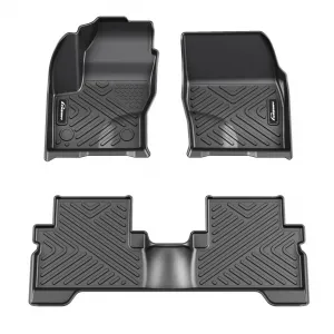 TPE Floor Mats for 2013-2019 Ford Escape & 2013-2018 C-Max, Custom Fit All Weather Black, 1st and 2nd Row