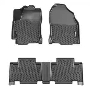 Floor Mats for Toyota RAV4 2013-2018 2.5L L4 Gas TPE All Weather Custom Fit Front 1st & 2nd Row Floor Liner Black