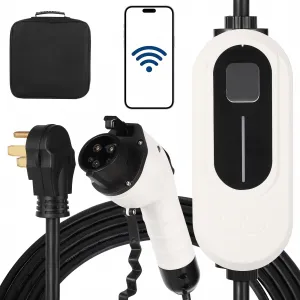 Level 2 EV Charger, 40A 240V Voltage, NEMA 14-50 Plug, 25ft Cable, Adjustable Current/Delay Timer, SAE J1772 Listed Portable Electric Vehicle Charging Stations for Indoor/Outdoor Use, WiFi Enabled