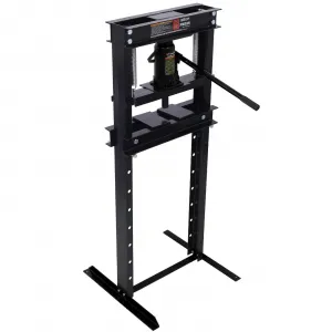 12 Ton Hydraulic Press, Hydraulic Shop Press, Hydraulic H-Frame Garage Floor Adjustable Shop Press With Plates, Black