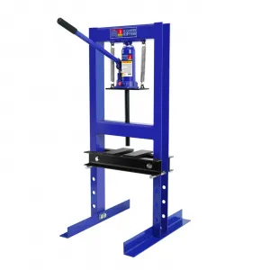 Hydraulic Press 6-Ton Benchtop H-Frame Garage Floor Press with Adjustable Table Height Blue